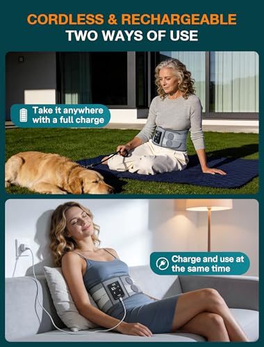 ALLJOY 67" Cordless Heating Pad for Back Pain Relief FSA Eligible HSA, Mothers Day Gifts for Women Mom Men Dad, Portable L...