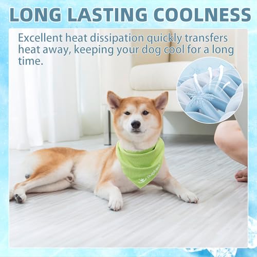 PUPTECK Dog Cooling Bandana for Hot Summer, 4 Pack Spring Cat Pet Scarf Instant Cooling Towels, Ice Neck Cooler Wraps for ...