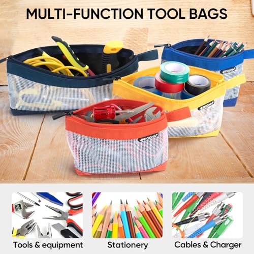 TICONN Tool Pouch, 1680D Oxford Small Tool Bag, Tool Pouches with Zipper, Clear Utility Bag Zipper Pouch for Tool Organize...