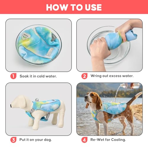 KYEESE Dog Cooling Vest, Breathable Mesh Dog Cooling Shirt for Small Dogs with D-Ring, Sun Protection Reflective Dogs Cool...