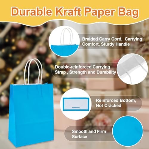 MAQIHAN Gift Bags With Handles - 15 Pcs Gift Bag Bulk Paper Bag Goody Bags Kraft Paper Bags Party Favor Bags Small Bag for...