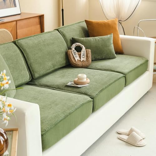 BSTMAI Sofa Slipcovers Stretch Couch Cushion Cover 1pc Corduroy Furniture Protector with Elastic Suitable for Armchair, Lo...