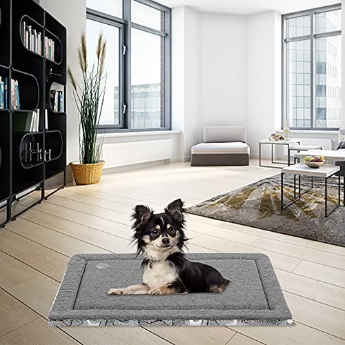 EMPSIGN Dog Crate Pad - Reversible Kennel Mat (Cool & Warm), Machine Washable, Cozy Star Pattern Sleeping Pad for Small Me...