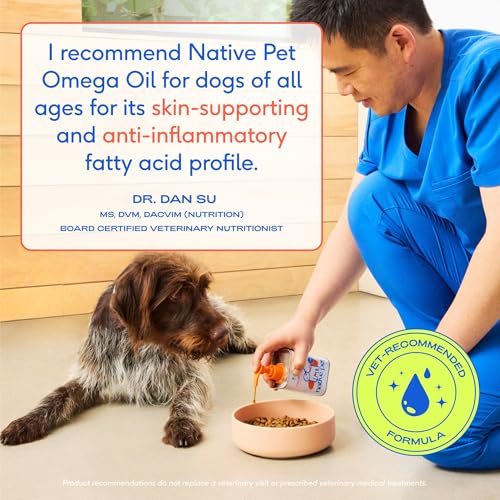 Native Pet Omega 3 Fish Oil for Dogs & Cats – Wild Alaskan Salmon Oil for Dogs Skin and Coat, Supports Joints, Heart & She...