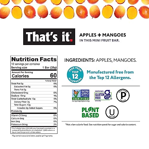 That's it. Mini Fruit Bars Gift Pouch (Variety 36 Count) No Sugar Added, Plant-Based, Vegan & Gluten Free, Paleo, Non GMO,...