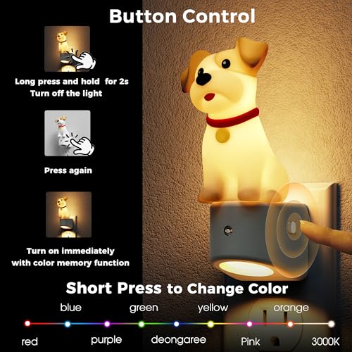 L LOHAS LED Night Light for Kids,3D Cute Puppy Night Lights,Schnauzer with Dusk to Dawn Sensor, RGB+Soft White 3000K,Dog N...