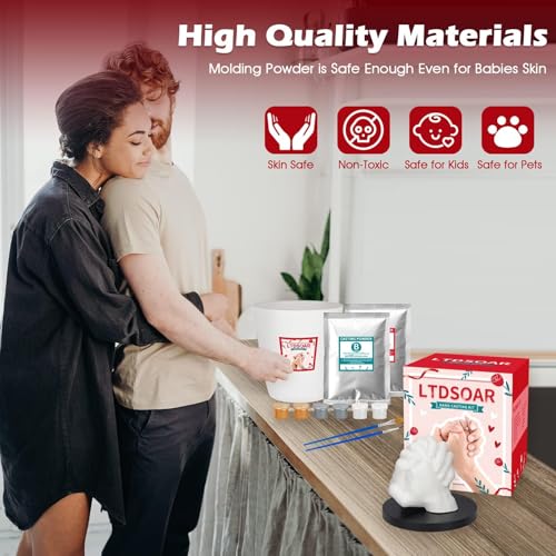 LTDSOAR Hand Casting Kit, Couples with Practice Kit, Hand Mold Kit for Adults & Kids, Romantic Anniversary Wedding Birthda...