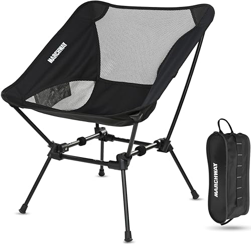 MARCHWAY Ultralight Folding Camping Chair, Heavy Duty Portable Compact for Outdoor Camp, Travel, Beach, Picnic, Festival, ...