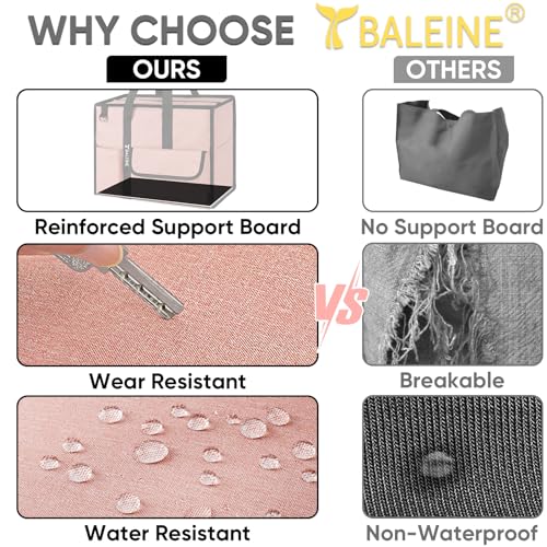 BALEINE Large Utility Tote Bag with Reinforced Bottom, Multi Pockets Foldable Tote Bag for Nurse, Travel, Work