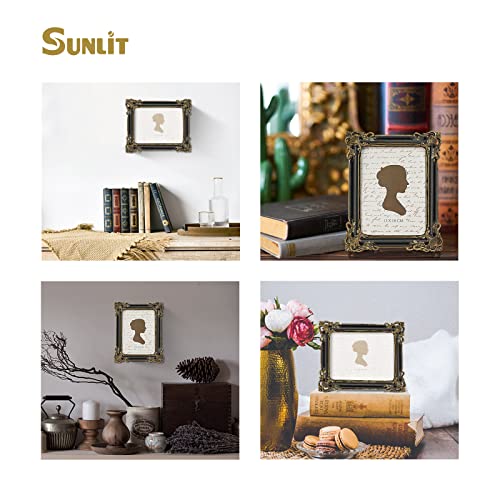 Sunlit Vintage Picture Frame 5x7 Inch, Luxury Antique Photo Frames with Glass Front, Photo Display, Tabletop Wall Hanging,...