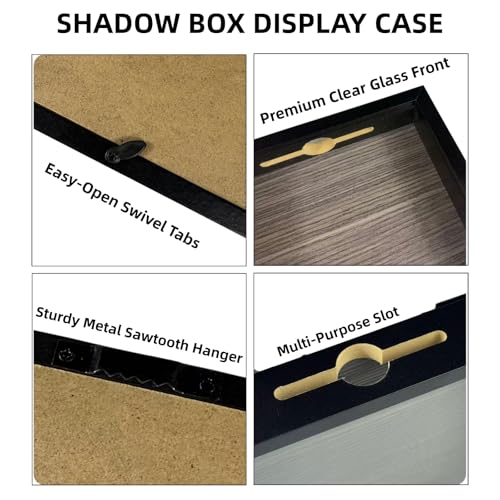 Travel Shadow Box 11×14 Black Top Loading Display Case Frame with Top Slot, Perfect for Movie Travel Concert Sporting Even...