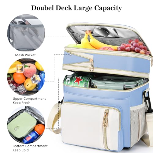 BAGNN Lunch Box & Lunch Bag for Women, Large Insulated Adult Lunch Box Leakproof Lunchbox Cooler Bag for Work Picnic Beac...