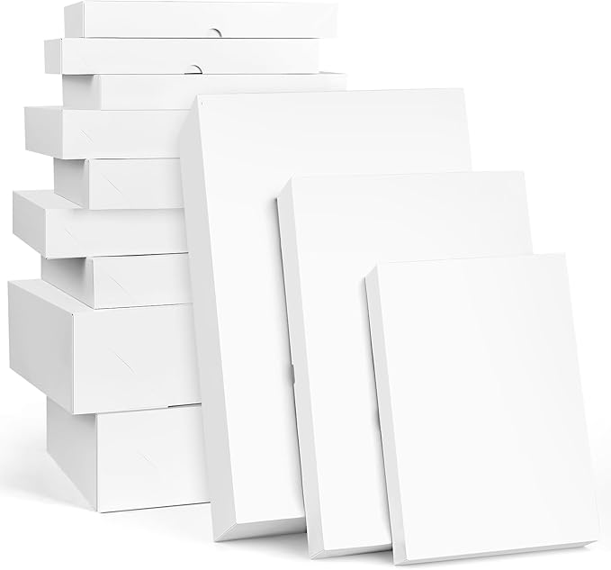 Ocmoiy 16 Pack White Gift Boxes with Lids, Assorted Sizes (6 Small 11", 6 Medium 14", 4 Large 17") Gift Boxes for Present...