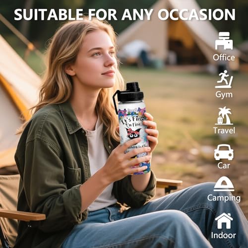 DUUV Cat Gifts for Women, 18 Oz Cat Water Bottle, Cats Lover Gifts for Birthday Christmas Thanksgiving, Cute Cats Thermos ...