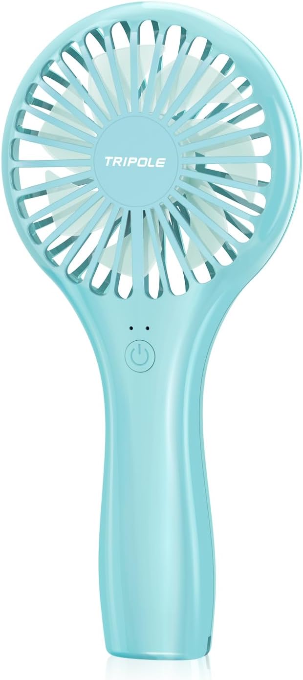 TriPole Mini Handheld Fan Battery Operated Small Personal Portable Fans Speed Adjustable USB Rechargeable Fans Cute Design...