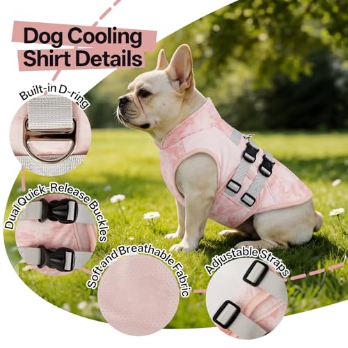 DORA BRIDAL Dog Cooling Vest for Summer, Lightweight Breathable Mesh Cooler Jacket with Harness, Soft Pet Cooling Shirt fo...