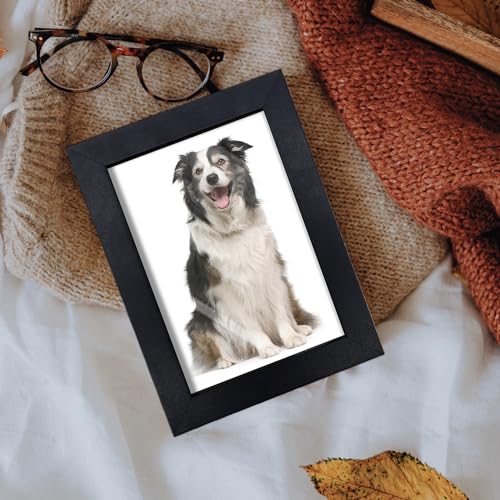 WHEATHUSK 4x6 Picture Frames Bulk Set of 30 Wood Photo Frames for 4x6 Photos Wall Mounting Simple Black Photo Frames Multi...
