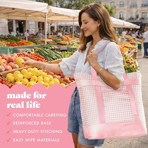 Fit & Fresh Insulated Grocery Tote Bag – Large Reusable Thermal Cooler Bag for Shopping, Food Delivery & Catering – Premiu...