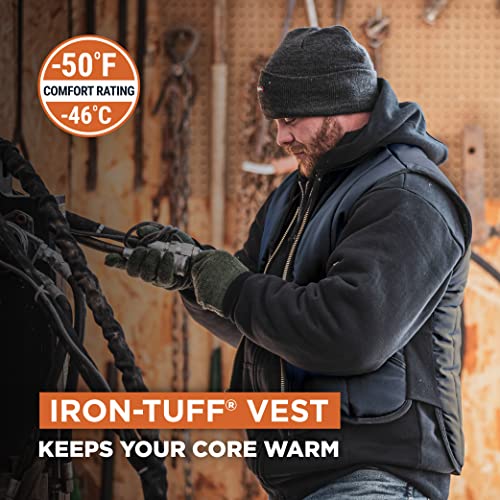 RefrigiWear Men's Iron-Tuff Vest - Insulated, Water-Repellent, Wind-Tight Finish, Comfort Rating: -50°F