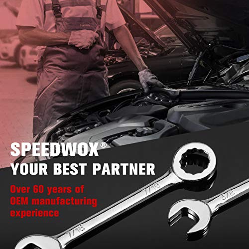 SPEEDWOX Mini SAE Ignition Wrench Set 10 Pcs 5/32"-7/16" Standard Small Wrench Set Combination Wrenches Open and Box End S...