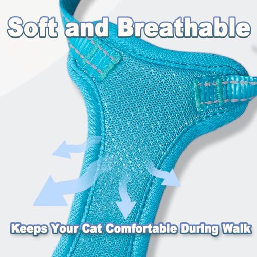 Cat Harness and Leash Set Escape Proof for Kitten Walking, Soft Adjustable Top Handle Vest Harnesses for Cats, Easy Contro...