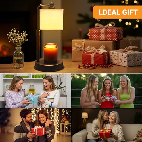 2 Pack Candle Warmer Lamp with Timer - Dimmable & Height Adjustable, Flame-Free Wax Warmer for Safe Use with Jar Candles -...