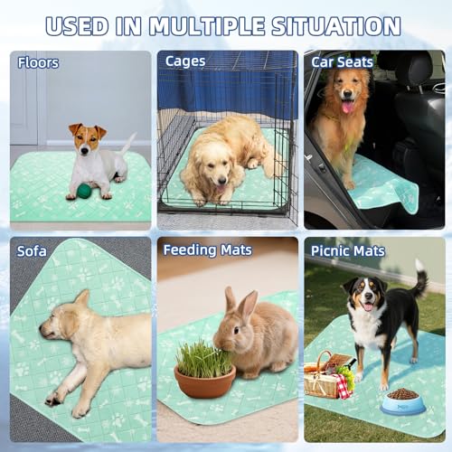 Homimp Self-Cooling Mat for Dogs,6 Pack Washable Cooling Mat & Sleeping Pad,Reusable Waterproof Dog Pee Pads,Non-Toxic,No...