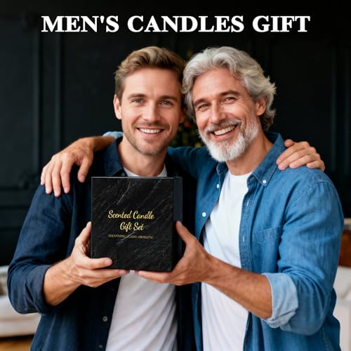 Mens Scented Candle Gift Set 4 Pack Men Candles for Home Scented, 24oz Soy Candle 240 Hour Mens Scented Candle Gift Set fo...