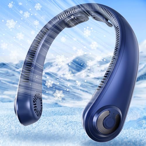 AUIIAH Portable Lightweight Neck Fan with Neck Support, Birthday Gifts for Men Women Dad Mom, Rechargeable Personal Wearab...
