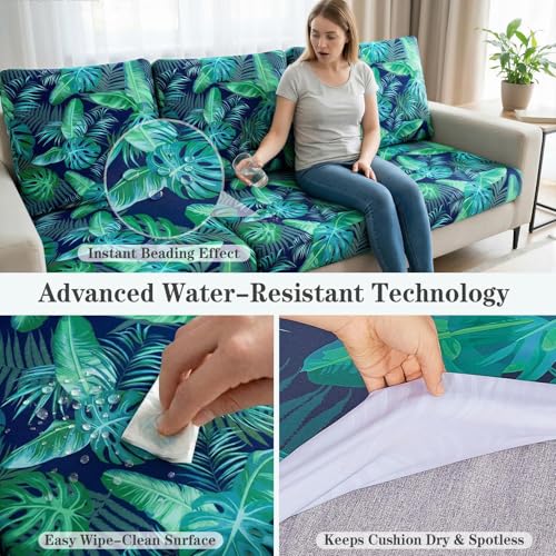 Joy Bubble 8 Pack Outdoor Cushion Covers Water Resistant High Stretch Fit Patio Cushion Covers 180g Couch Seat Slipcovers ...