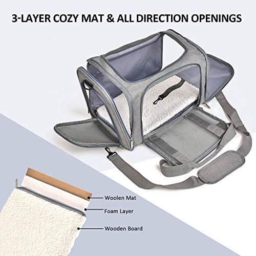 Henkelion Cat Carriers Dog Carrier Pet Carrier For Small / Medium Cats Dogs Puppies (Up To 15lbs), TSA Airline Approved Sm...