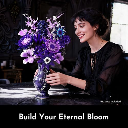 SOOLIO Mothers Day Dahlia Flower Bouquet Building Set for Adults,Gift for Mom Women Girlfriend Wife Gothic Botanical Colle...