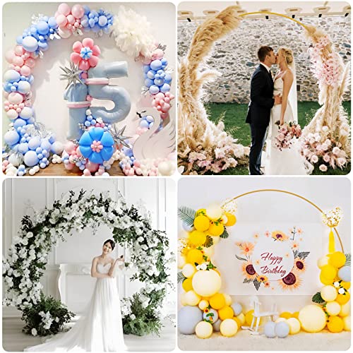 Wokceer Round Backdrop Stand 8FT Gold Wedding Arch Metal Circle Balloon Arch Stand for Birthday Party Wedding Bridal Showe...