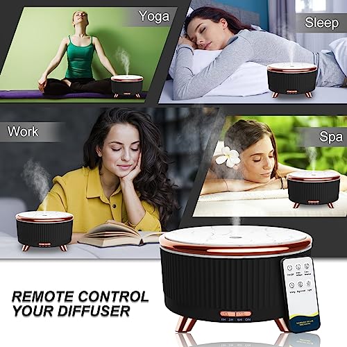 Diffusers for Essential Oils Large Room, 500ml Aromatherapy Diffuser Cool Mist Humidifier with Remote Control,7 Colors Lig...