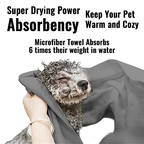 Puomue Microfiber Dog Towels for Drying Dogs, Super Absorbent and Soft Pet Grooming Towel, 40 Inch X 23.6 Inch, Perfect Do...