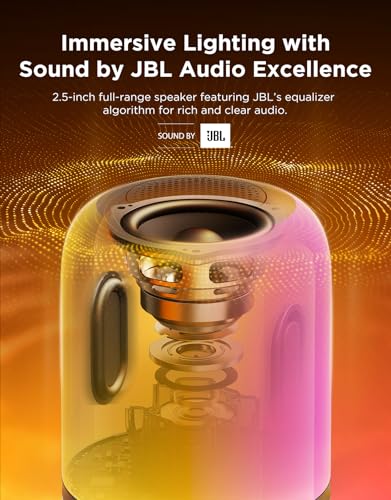 Govee Table Lamp 2 Pro x Sound by JBL, Smart Cordless Table Lamp with Speaker, Music-Light Sync, 16 Music Modes & 100+ Sce...