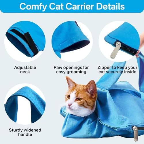 Cat Carrier Pouch, Soft Cat Bag Carrier for Bonding & Stress-Free Vet Visits, Cozy Cat Pouch Carriers to Comfort and Cuddl...