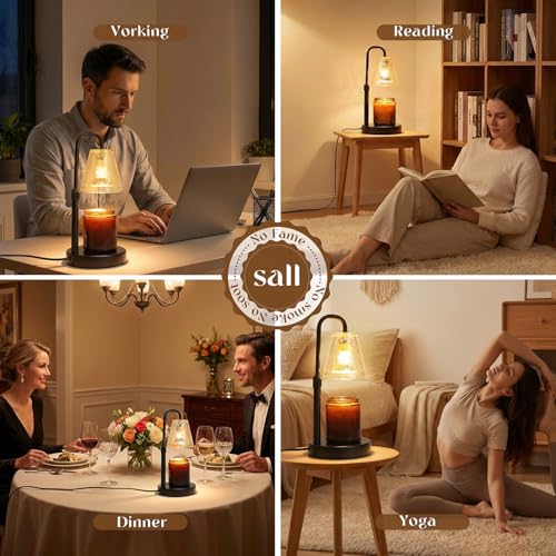 Glimra Candle Warmer Lamp with Timer,Dimmable Candle lamp for Jar Candles,Adjustable Wax Melts Warmer Birthday Gifts,for M...