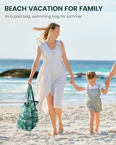 DOFOWORK Beach Bags for Women - Large Tote Bag with Wet Pocket, Waterproof Sandproof with Zipper