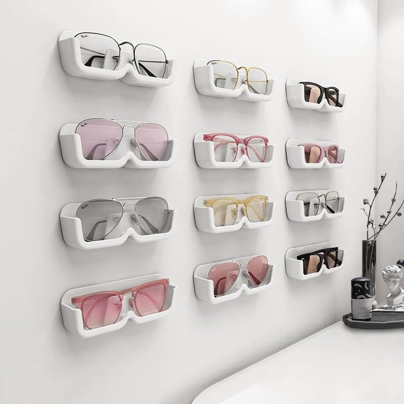Glasses Organizer Wall Mounted Holder Acrylic Sunglasses Display, Multiple Eyeglass Organizers for Office and Home Decor