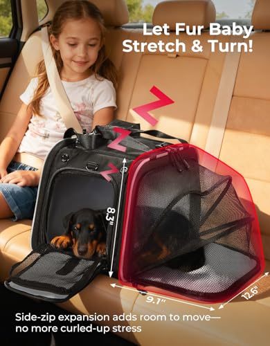 KEMIMOTO Motorcycle Dog Carrier Expandable, Airline Approved Pet Carrier Shoulder for Small Dogs & Cats Under 17 lbs, 18x1...