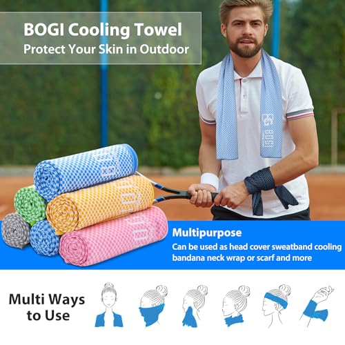 BOGI Cooling Towels for Neck and Face, Soft Breathable Cool Towel for Instant Cooling Stay Cool for Yoga, Sport, Gym, Camp...