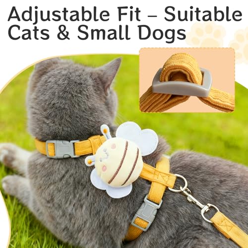 Cat Harness and Leash Set - Anti-Escape Adjustable Cat Vest, Soft Breathable Kitten Harness for Outdoor Walking and Training