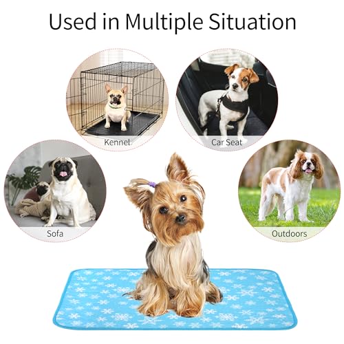 DELIFUR Dog Cooling Mat - Pet Cooling Mat Outdoor for Dogs Self Cooling Pad for Puppy Small Medium Dog Machine Washable (L...
