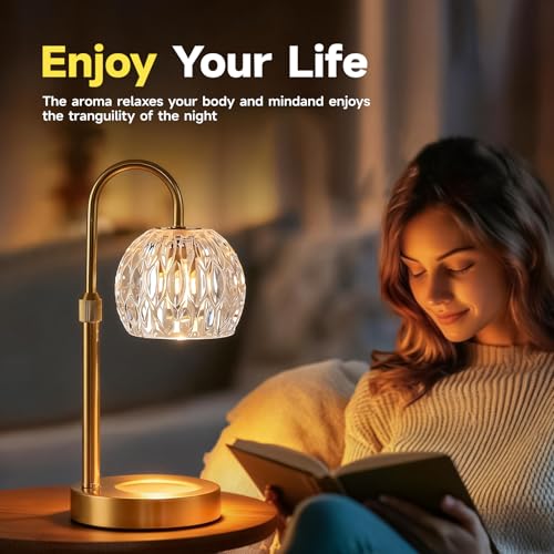 WELAISA Gold Candle Warmer Lamp with Timer Dimmable, Birthday Gifts for Women Mom, House Warming Gifts New Home Decor, Wax...