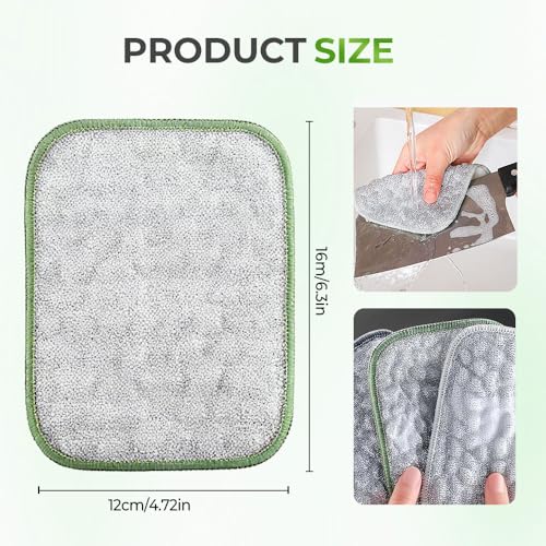 QITELL Multipurpose Steel Wire Cleaning Cloth - Double-Sided Scrub Rag for Kitchen Pots Pans Wet Dry (5)