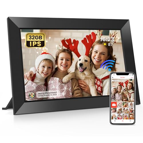 Frameo 10.1 Inch WiFi Digital Picture Frame with 32GB Memory, 1280 x 800 IPS Touch Screen Smart Electronic Photo Frame, Wa...