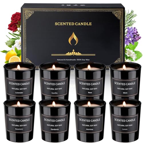Candle Set, Holiday Scented Candle Soy Candles for Home Scented, Candle Gift Set for Women Men Holiday Candle Aromatherapy...
