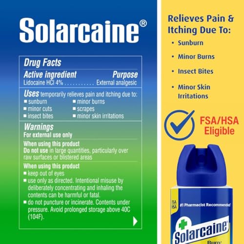 Solarcaine Aloe Sunburn Relief Spray with 4% Lidocaine - After Sun Care Relief for Burns, Scrapes & Itch - Aloe Spray to S...