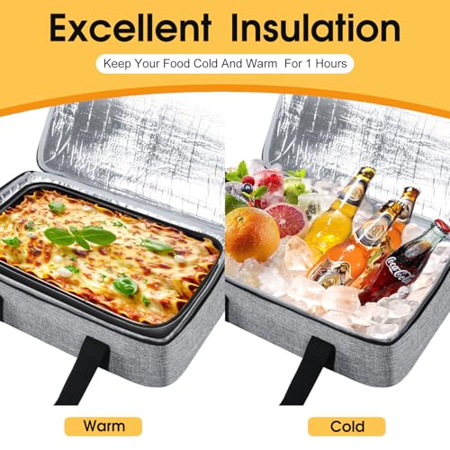 MIAOJIE Insulated Casserole Carrier, Portable Casserole Carrier for Hot or Cold Food Lunch Tote Warmer or Cooler Bag, Lasa...